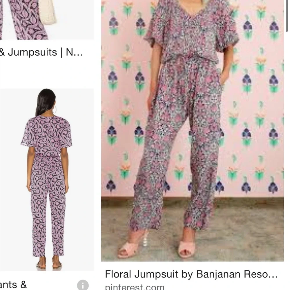 COPY - Banjanan pink floral jumpsuit size XS - Picture 1 of 5